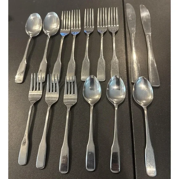 The Cellar Stainless Steel Japan Knives Forks Spoons Paddle Handle Set Of 15