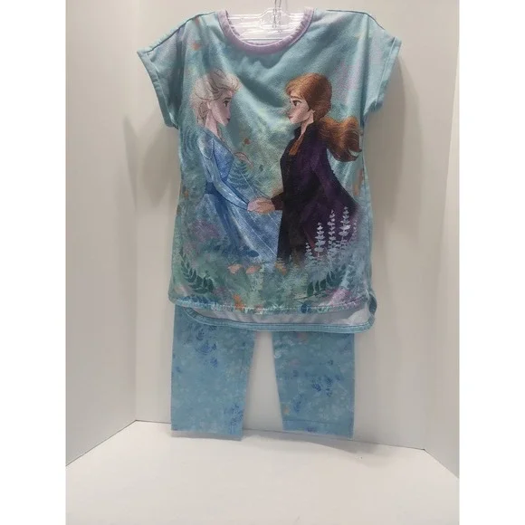 Disney Store Girls Frozen 2 Elsa & Anna Pajama Set Size 9/10‎