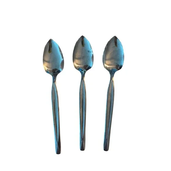 Wm Rogers & Son Stainless USA Grapefruit Spoons Set of 3 Serrated Edge 6 Inch