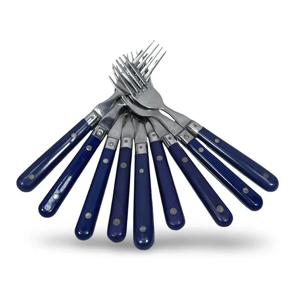 Washington Forge Mardi Gras Navy Blue Stainless Steel Dinner Forks Set of 9