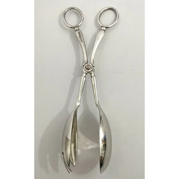 Vintage EALES 1779 Silverplate Salad Tongs Scissors Italy
