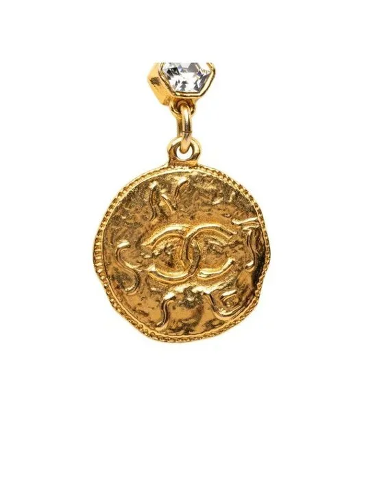 Chanel CC Logo Long Chain Pendant Gold Plated Bijou