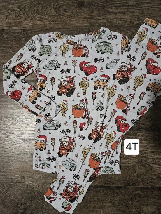 Blush Lotus Disney Pixar Cars Christmas 2 Piece Bamboo Pajama