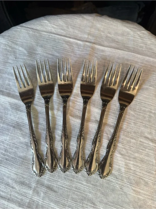 Vtg Oneida Northland Stainless Steel Salad Forks 6.25” - Set of 6 - READ
