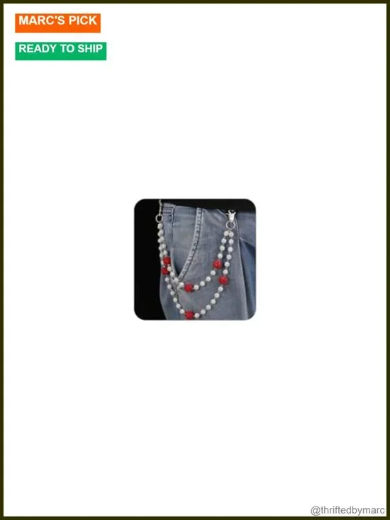 Men's Hip Hop Wallet Chain with Rhinestones Layered Drip Punk Streetwear