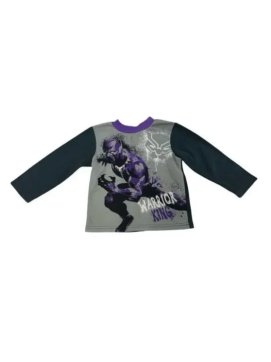 Marvel Avengers Black Panther Warrior King Boys Size 4 Pajama Top
