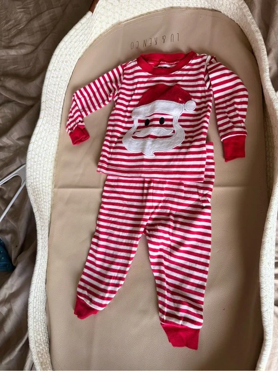2 for $10 Red & White Striped Santa Pajama Set