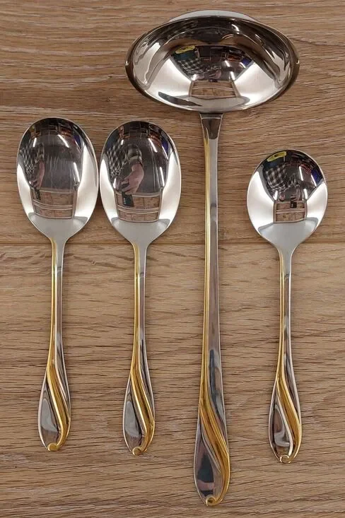 Set of 4 Edelstahl Rostfrei 18/10 Stainless Steel Serving Spoons – Silverware