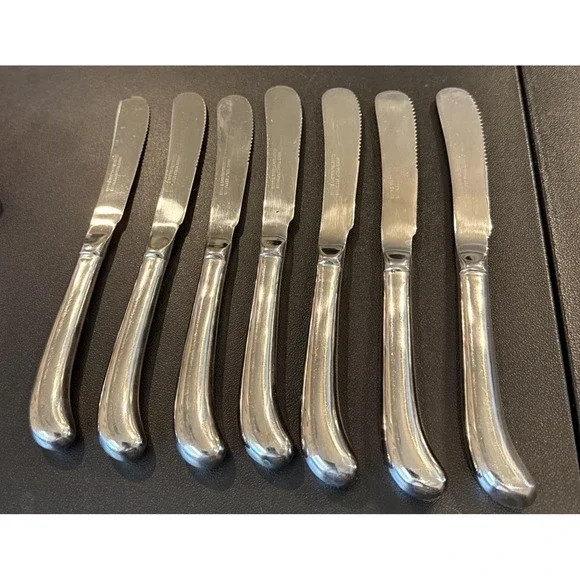 Reed Barton Select Hancock Dinner‎ Knives Pistol Handle Stainless Korea Set Of 7