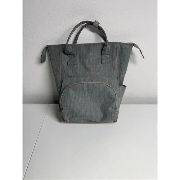 Enfamil Mini Diaper Bag Backpack Gray Small Baby Organizer Compact Travel Bag