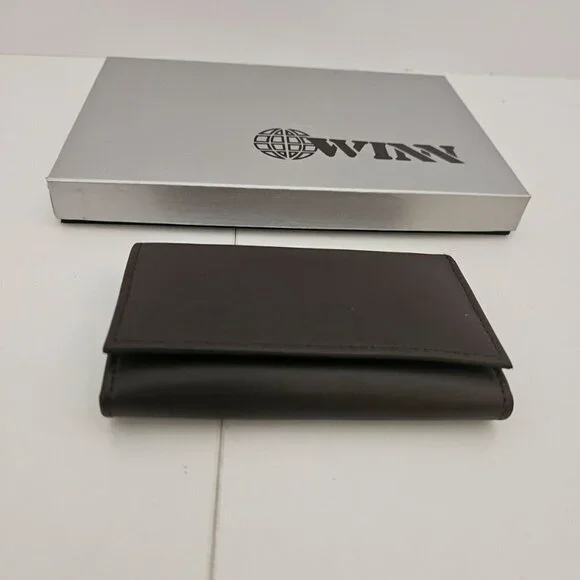 Winn International Cowhide Napa Leather Bavarian Key Case Brown