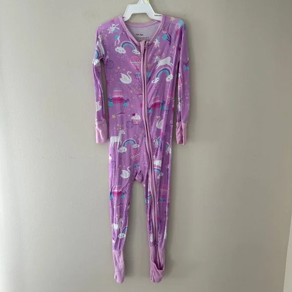 Little Sleepies 2T Purple Unicorn Swan Rainbow Lunaluxe Bamboo Zippy Sleeper