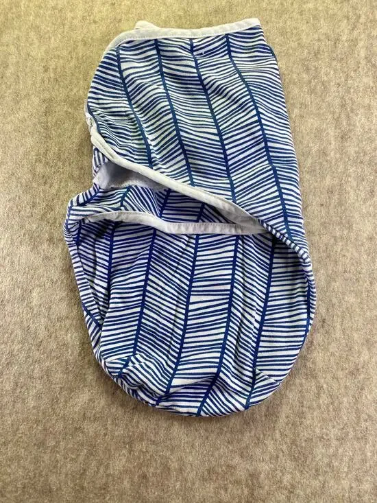 BaeBaeGoods Blue and White Patterned Baby Infant Swaddle Sleep Sack