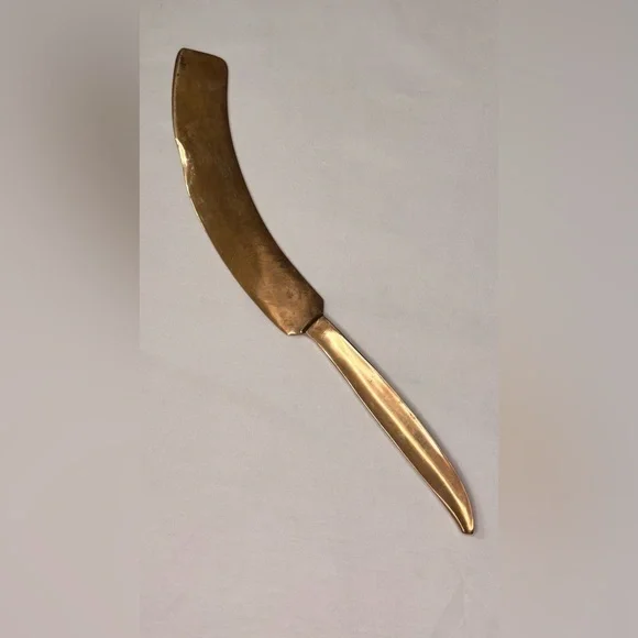 Vintage Gold Knife Serving Utensil mid-century modern design.