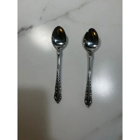 National Stainless‎ Illusion Teaspoons Set of 2 Glossy Silverware Japan