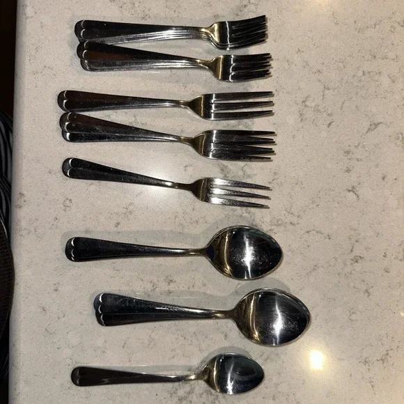 The Main Course Stainless Steel Flatware Set 21 Pc Vintage MCM Forks Spoons Japa