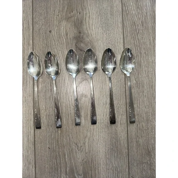 Oneida Proposal 6 Teaspoons Spoons 1881‎ Rogers Vintage Silverplate Flatware