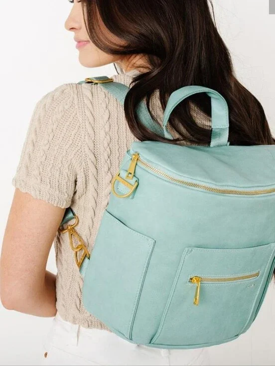 Fawn Design The Mini Backpack In Turquoise Blue  Vegan Leather