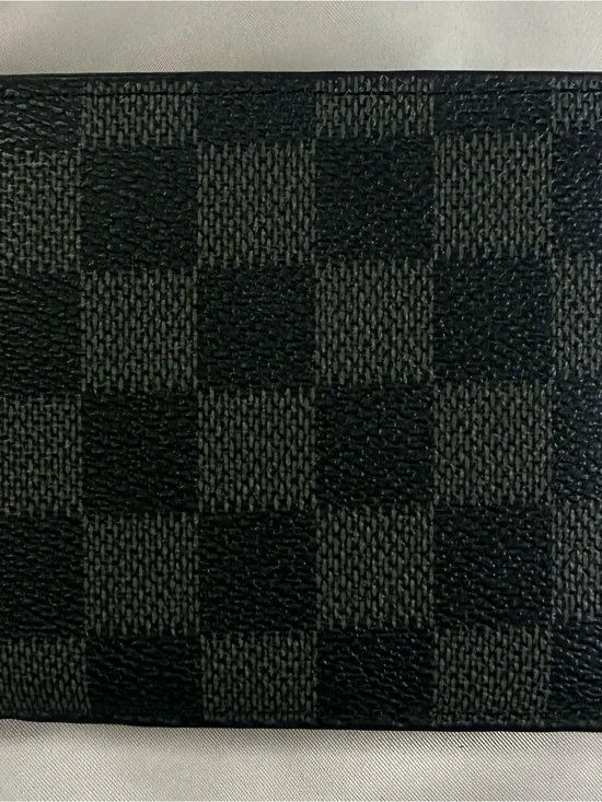 Louis Vuitton Black Grey Checkered Bifold Wallet