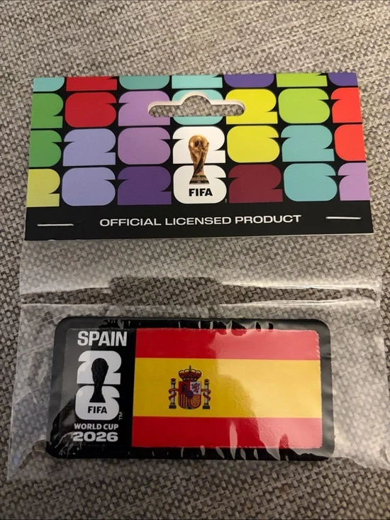 FIFA 2026 Spain Flag Magnetic Pin - Black, Red, Yellow
