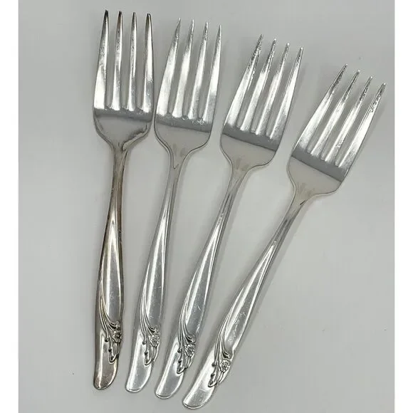 International Rogers EXQUISITE Silverplate 1957 Salad Forks 6 1/8” Set Of 4
