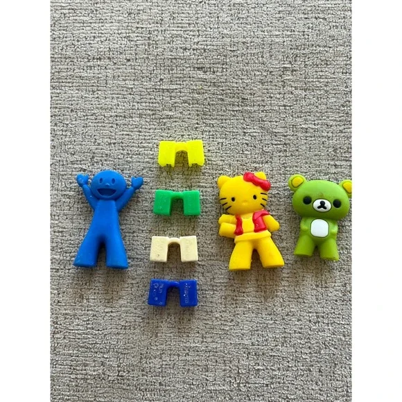 Fun Chop Chopstick Helpers Set‎ Hello Kitty Rilakkuma Character Trainers 7pc Lot