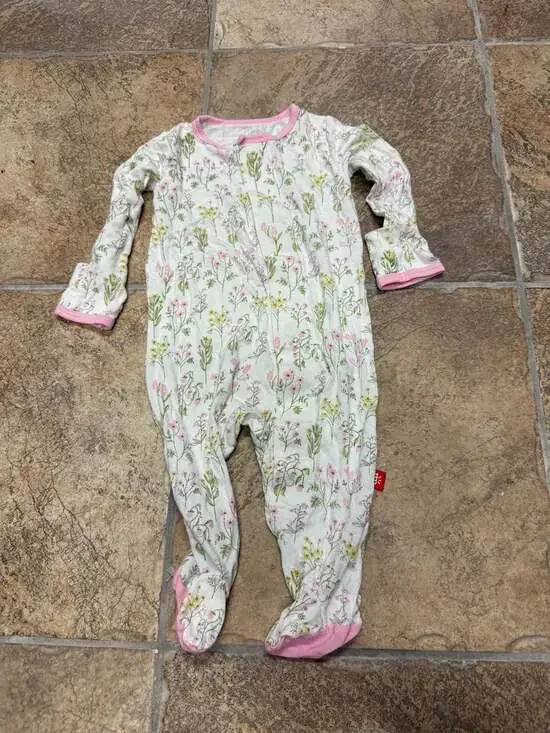 Magnetic Me Baby Floral Footie Pajamas in Modal