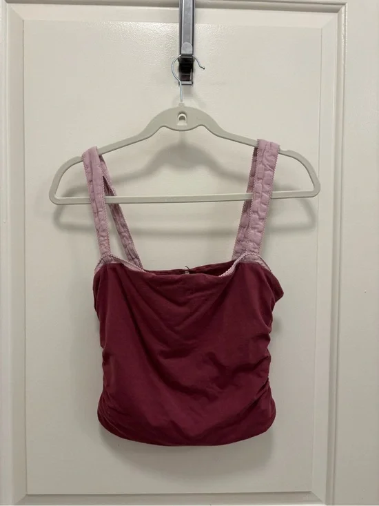 Free People Two-Tone Pink Going Out Top