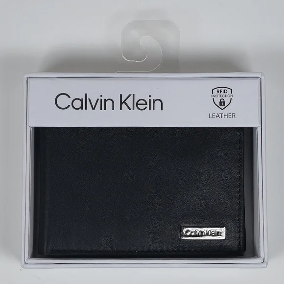 Black Calvin Klein Leather‎ Wallet With RFID Protection