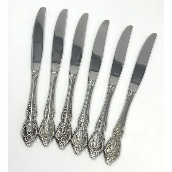 Oneida Renoir-Pembrooke Stainless Floral Hollow Dinner Knives 9