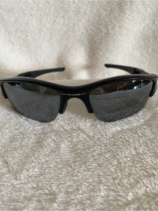 Oakley Flak Black Wraparound Sunglasses with Dark Lenses