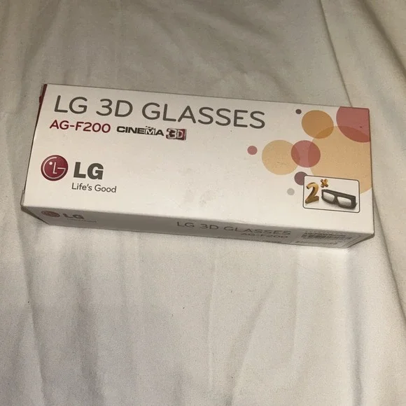 LG AG-F200 Cinema 3D Glasses 2 Pair Bundle Passive 3D for‎ LG TV Black
