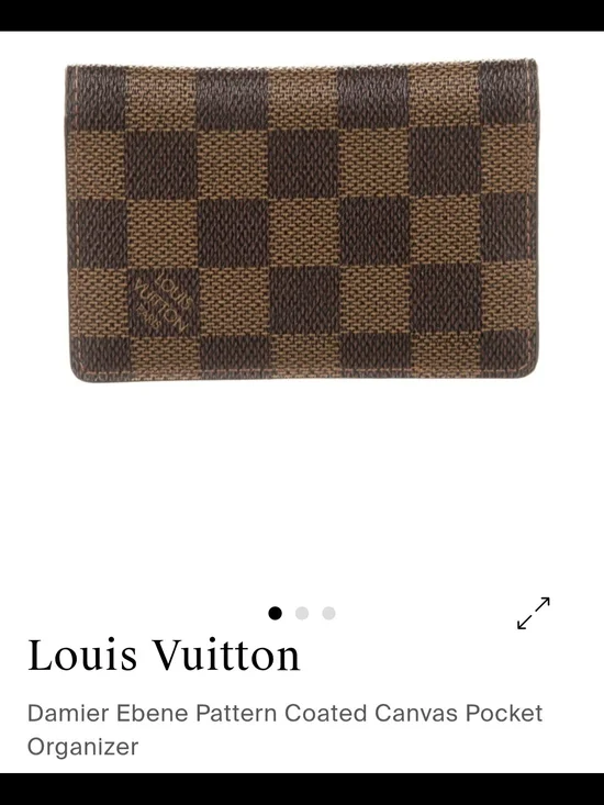 Louis Vuitton Damier Ebene Brown Canvas Pocket Organizer