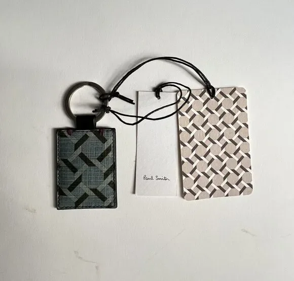 Paul Smith Leather Key Chain Fob Belvoir Castle Tiles New Made In Italy
