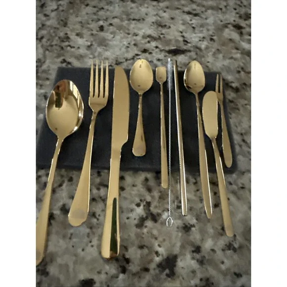 Baroque Royal Personal Cutlery Set 10 Brand‎ New. Gold Tone 4265