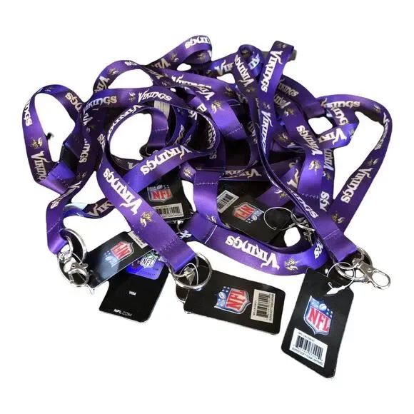 6 Aminco Officially Licensed NFL Team Super Soft‎ Lanyard Minnesota VIKINGS Lot