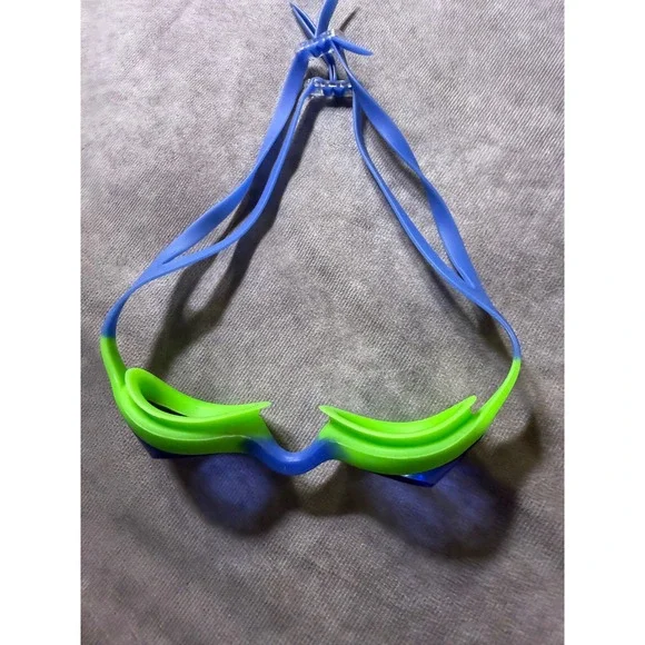 A3 Performance Swimming Goggles Neon Green Blue Adjustable Racing Swim Eyewear