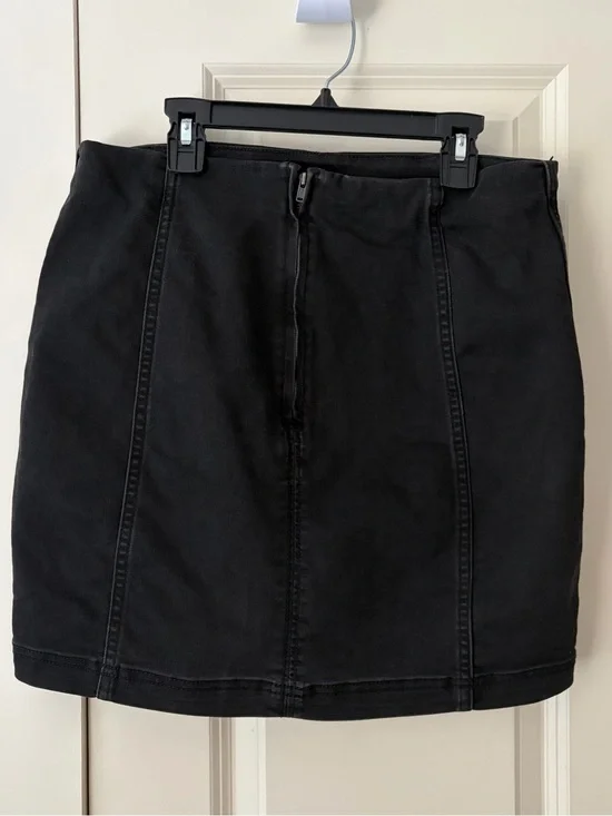 Free People Modern Femme Denim Black Skirt