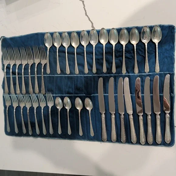 Towle Chased Diana Sterling Silver Flatware Set 39 Pieces Pat 1928 No Monogram