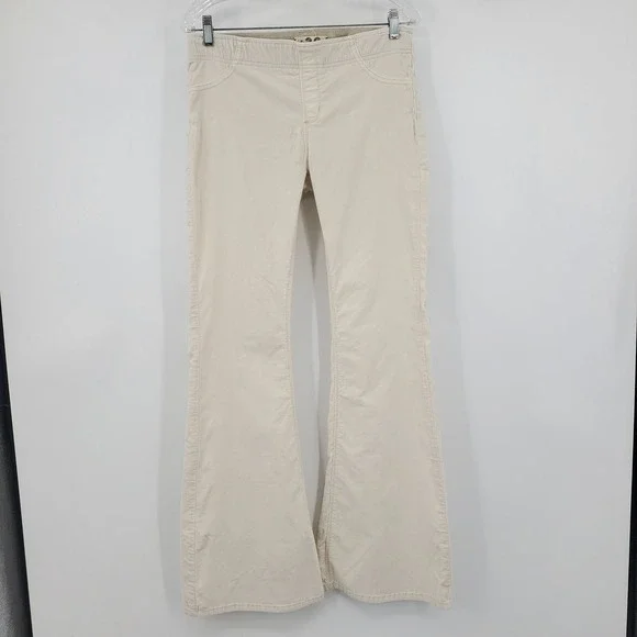 We The Free Free People Corduroy Flare Pants Cream Size 29 Boho Hippie Festival