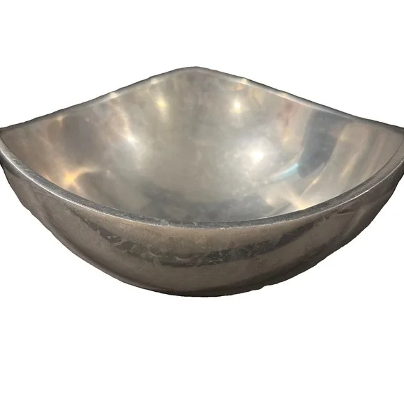 Vtg Nambe 527 Metal Alloy Tri- Corner Butterfly Bowl Made In USA