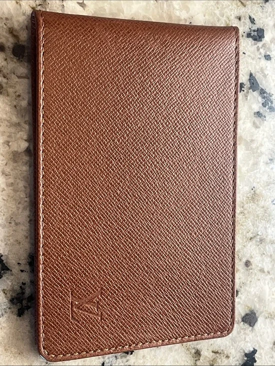 Louis Vuitton Brown Textured Leather Card & Key Sleeve