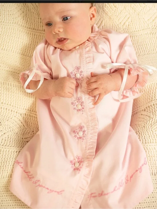 NWT THE YELLOW LAMB Pink Baby Sleep Gown - Soft Pink Infant Pajama