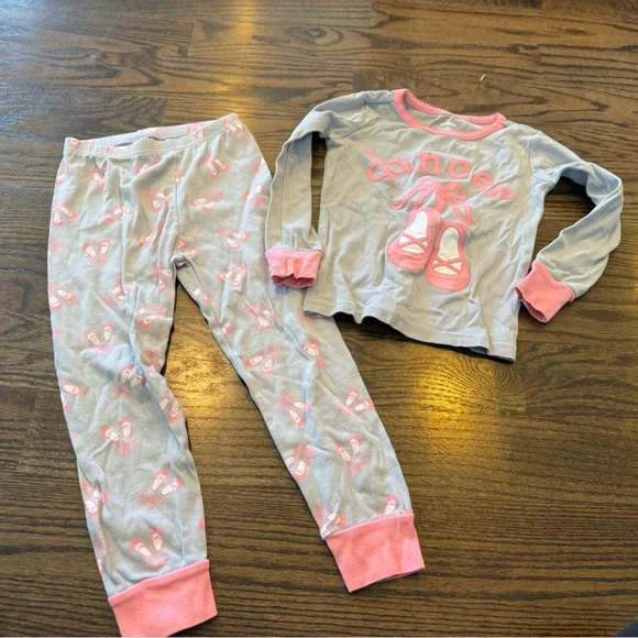 Gymboree Gray and Pink Dance Pajama Set