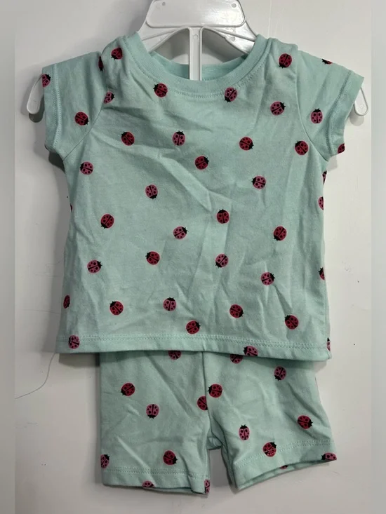 5 for $25🔥Wonder Nation Ladybug Blue Pajama Matching Short Set Baby 3-6M/ 6-9M‎