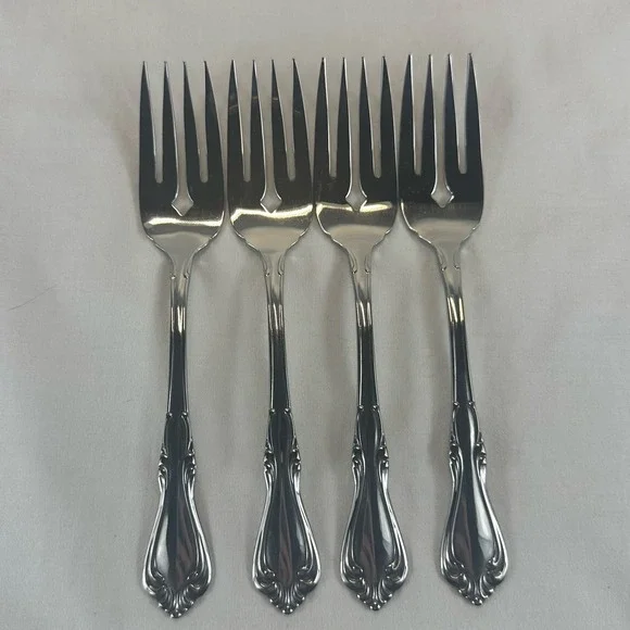 LOT OF 4 WM.‎ A. ROGERS ONEIDA STAINLESS *SUTTON PLACE*  Salad FORKS Excellent