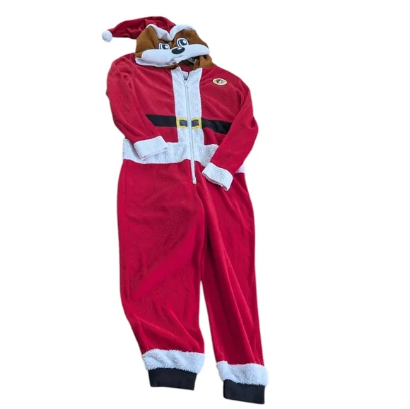 Buc-ee's, Youth  Beaver Christmas Onesie Pajamas/Costume. Size Medium /Large