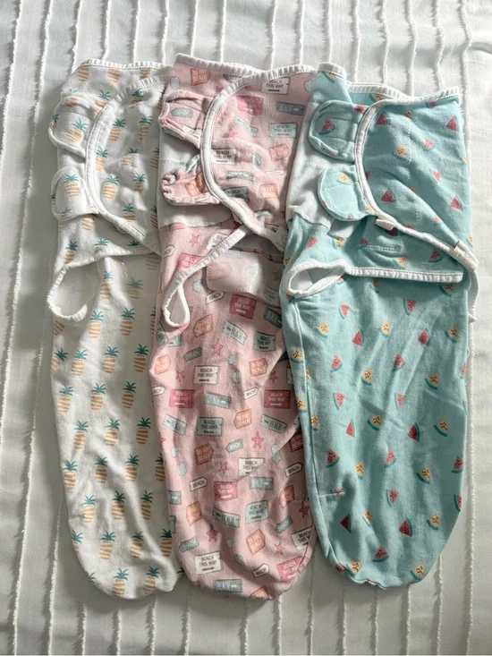 3-Pack Baby Sleep Sacks - Pineapple, Pastel Pink & Aqua