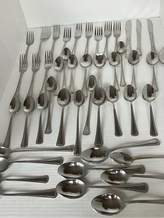 Oneida craft‎ Stainless Steel Flatware Set - Polished Silverware Set  46 pieces
