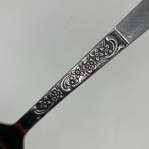 National Spoon Silver Donna Pattern Floral Stainless Japan